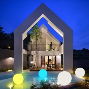 Waterproof Color Changing Landscape Lights With Remote Control Outdoor Solar Plastic Led Ball Sphere Stone Light Lamp YL22
