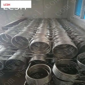 ASTM 304 pipah stainless steel pikeun Beer cooling coil bursa panas coil stainless steel siku Tube