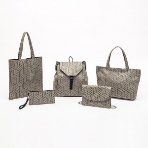 Nyore Trendy Eco-Inoshamwaridzika Backpack Diamond Pattern Geometry Bag series