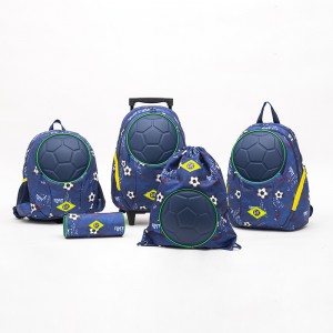 Football Student Trolley Backpack Malaking Kapasidad Back To School Bag Series