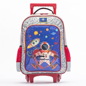 Spaceman rocket trolley school bag for boys