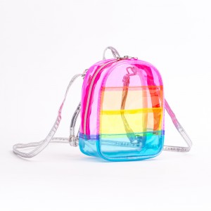 Мерцающая звезда Трехцветный прозрачный рюкзак большой емкости из ПВХ