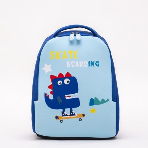 Cartoon cute children’s backpack neoprene kids bag soft air permeable dinosaur printing