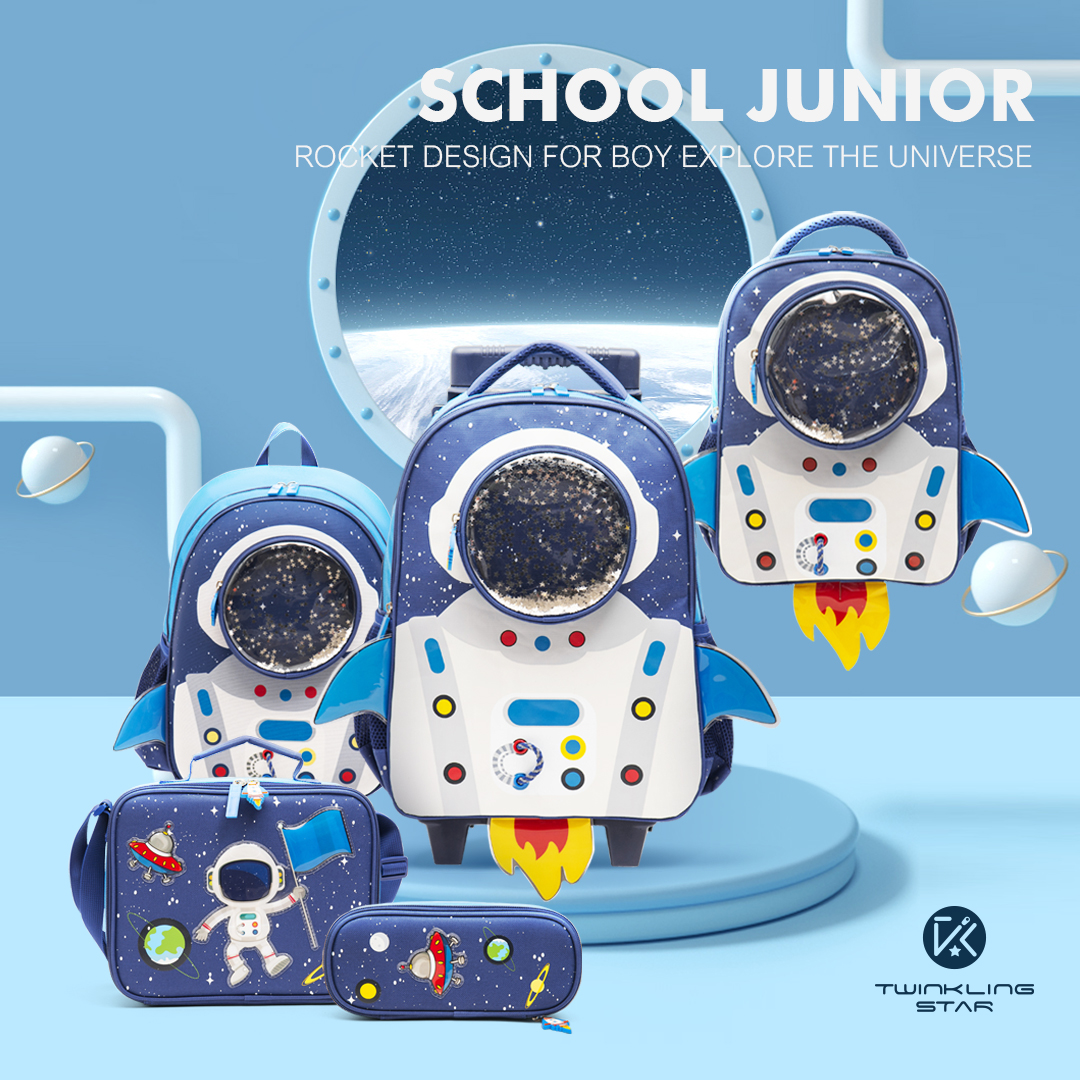 Astronauts Rocket Outer Space Boys Bag Big Compartment Student Backpack Collect New | Twinkling Star
