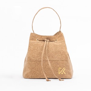 Recycled Natural Printing Tyvek Paper Fashion Women Handbag Anti-tear Wood Grained Fabric Drawstring Fashion Tote bag