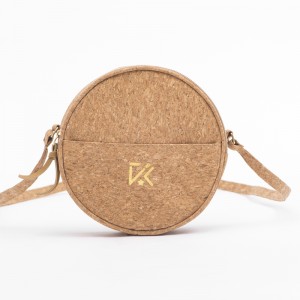Міні-сумка круглої форми з водонепроникного натурального коричневого паперу