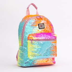 2020 fashion rainbow color sequin school backpack