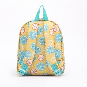 Yellow Lemon Backpack Mini Orange Bookbag Polyester Fabric School Bag For Women Girl