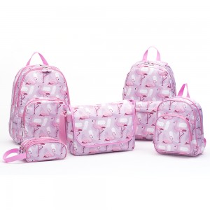collezione di borse casual con stampa di cartoni animati rosa fenicottero alla moda