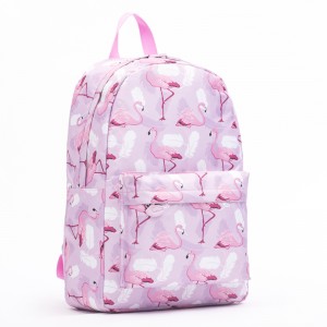 Розов Фламинго ранци Девојки торбичка за книги 17 инчи торба за лаптоп торба за рамо Секојдневен дневен пакет