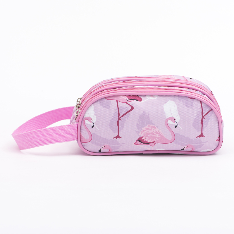 Multi Compartments Pink Flamingo Pencil Case 3 Zippers Pencil Pouch Bag Featured Image