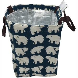 ပြန်သုံးနိုင်သော Cotton Lunch Bag Insulated Lunch Tote Soft Cooler Bag (Polar Bear)