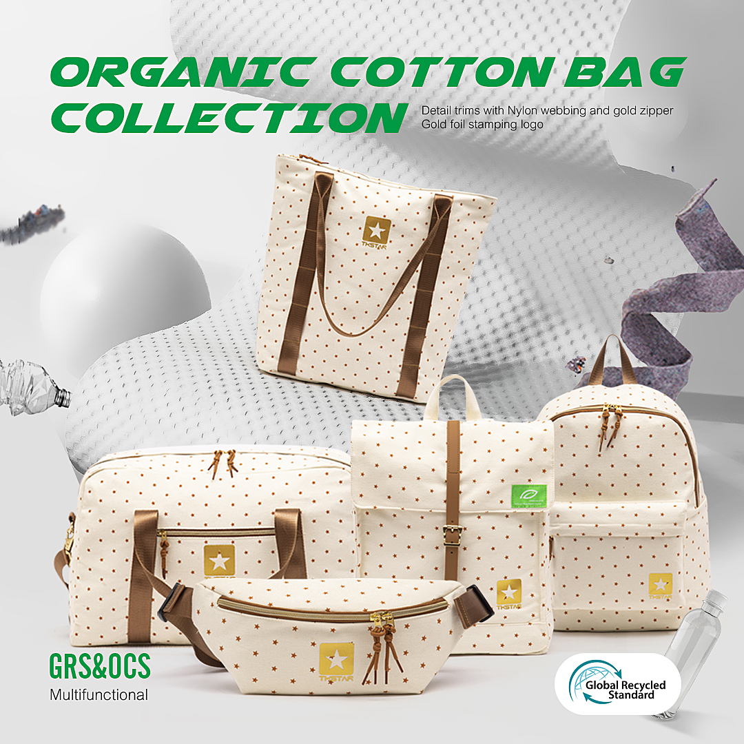 Дамска чанта с мигаща звезда|Органична памучна чанта OCS раница за околната среда, чанта за кръста, чанта, чанта