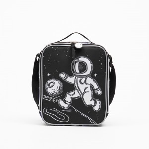 Spaceman Cooler Insulated Lunch Box For Students, Water-Resistant Soft Cooler Lunch Bag With Adjustable Strap In Cartoon Pattern