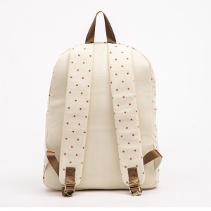 កាបូបស្ពាយពីក្រណាត់កប្បាសសរីរាង្គ OCS Vintage School Bagpack សម្រាប់ក្មេងស្រី
