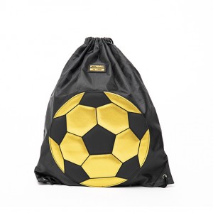 Gold foil soccer printing drawstring bag
