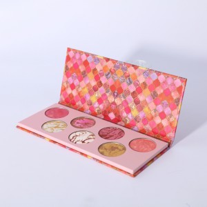 Glitter Baked Blush Highlighter Palette Private Label Facial Blush Manufacturers