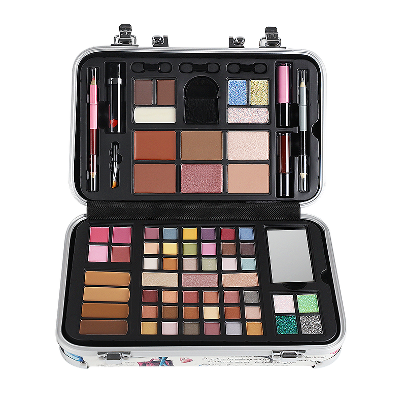 ODM Eyeshadow Kit Matte Manufacturers –  Girl Cosmetic Compact Powder Eye Shadow Set Paris Train Case  – Topfeel