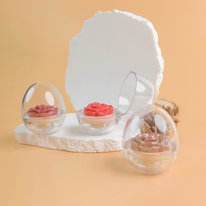 Fournisseur de fard à joues en pétale de Rose 3D, emballage en coquille d'œuf en plastique Transparent, fournisseur de fard à joues