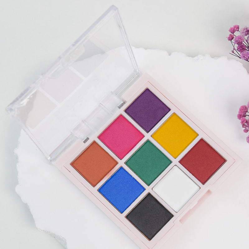 9 Colors Matte Highly Pigmented Wet Vegan Eyeshadow Palette with Talc Free