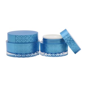 PJ59 Skin Care Packaging Container 30g 50g Blue Face Cream Plastic Cream Jar With Lid
