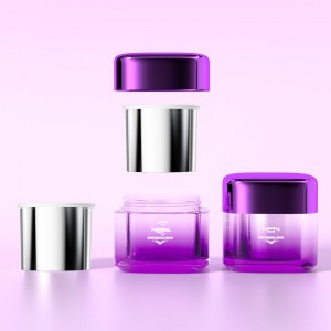 PJ75 Gradient Color Refillable Cosmetic Container Face Cream Jar OEM