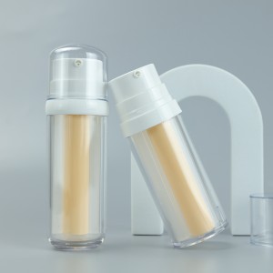 Plastic Airless Pump Double Chamber Cosmetic Containers 30ml 40ml Skincare Vacuum Acrylic Bottle