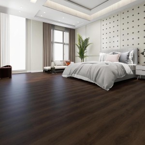ສີນ້ຳຕານເຂັ້ມ Oak Grain SPC Click Flooring