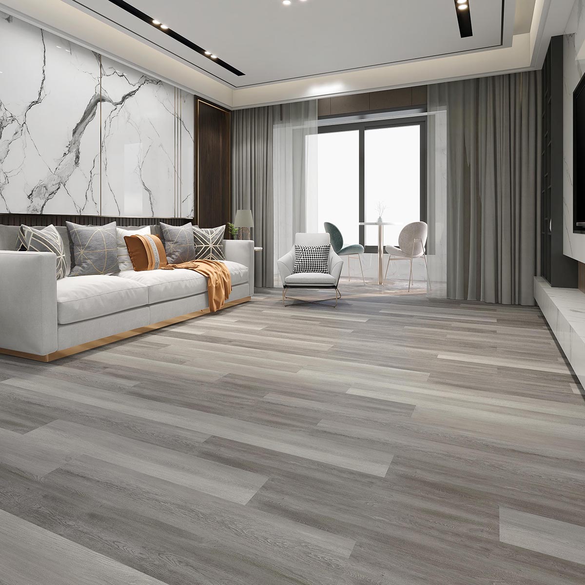 Светло-серый деревянный пол Rigidcore Click Flooring