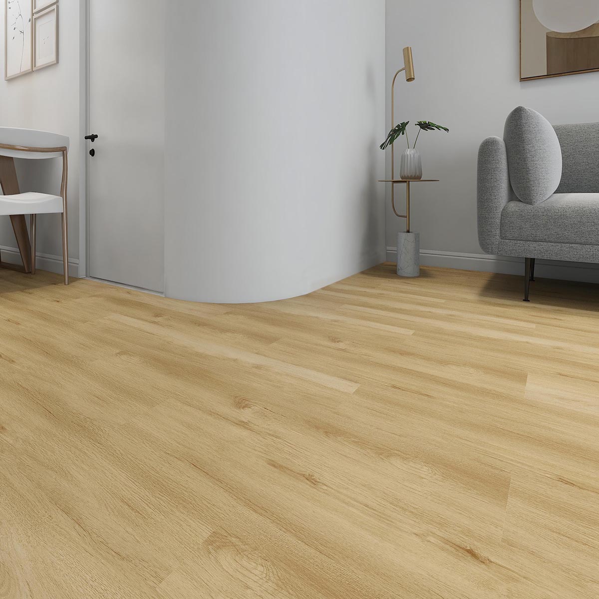 Բաց շագանակագույն Wood Grain Hybrid Click Flooring