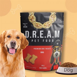 Europe style for Custom Digital Printing Plastic Pet Dog Food Packaging Bag Resealable Zipper Stand up Pouch Ziplock Pet Food Bag