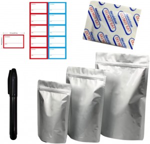 Customized Stand Up Mylar Bags Food Storage Bags with Labels Zip Packaging Zip Airtight Bag Heat Resistant Brining with Double Side Aluminum Foil for Long Term Food Storage
