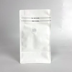 Պատվերով տպագրված կենսաքայքայվող 100% էկո-բարեկամական Karft թղթի հարթ ներքևի պայուսակ 8 կողային կնիքի պայուսակներ սննդի փաթեթավորման պահեստ