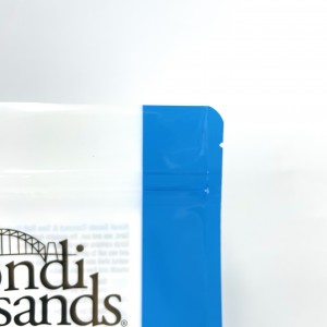 समुद्री नमक के लिए कस्टम प्लास्टिक मुद्रित ग्लॉसी फिनिश स्टैंड अप जिपर पाउच खाद्य ग्रेड बैग भंडारण