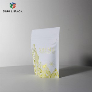 Eco amigável impresso personalizado folha metalizada resealável embalagem sacos de bolsa Doypack com frente transparente