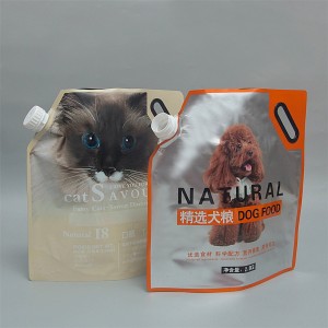 2.5kg Food Grade Custom Aluminum Foil Stand up Pet Food Bag Plastic Dog Treat Bag Spout Pouch