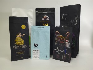 250g/500g/1kg Custom print resealable aluminum foil coffee bags smell proof flat bottom/side gusset coffee bag with valve