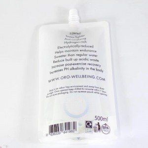 Individualūs lankstūs skysčio išpylimo snapelių maišeliai, skirti valyti chemines medžiagas ar gėrimų pakuotes