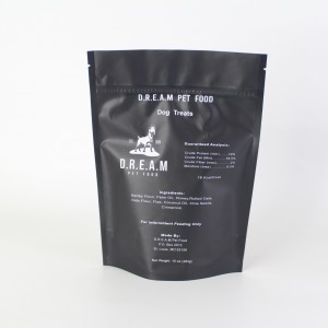 Custom Printed Matte Film Resealable Aluminium Foil Stand Up Zipper Bag Food Grade Material Pet Food Pouch