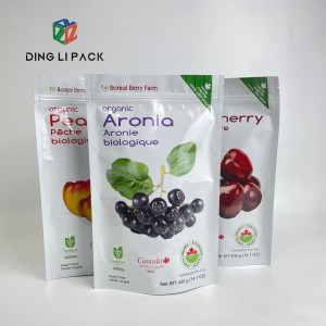 Custom print plastic food grade resealable stand up pouch