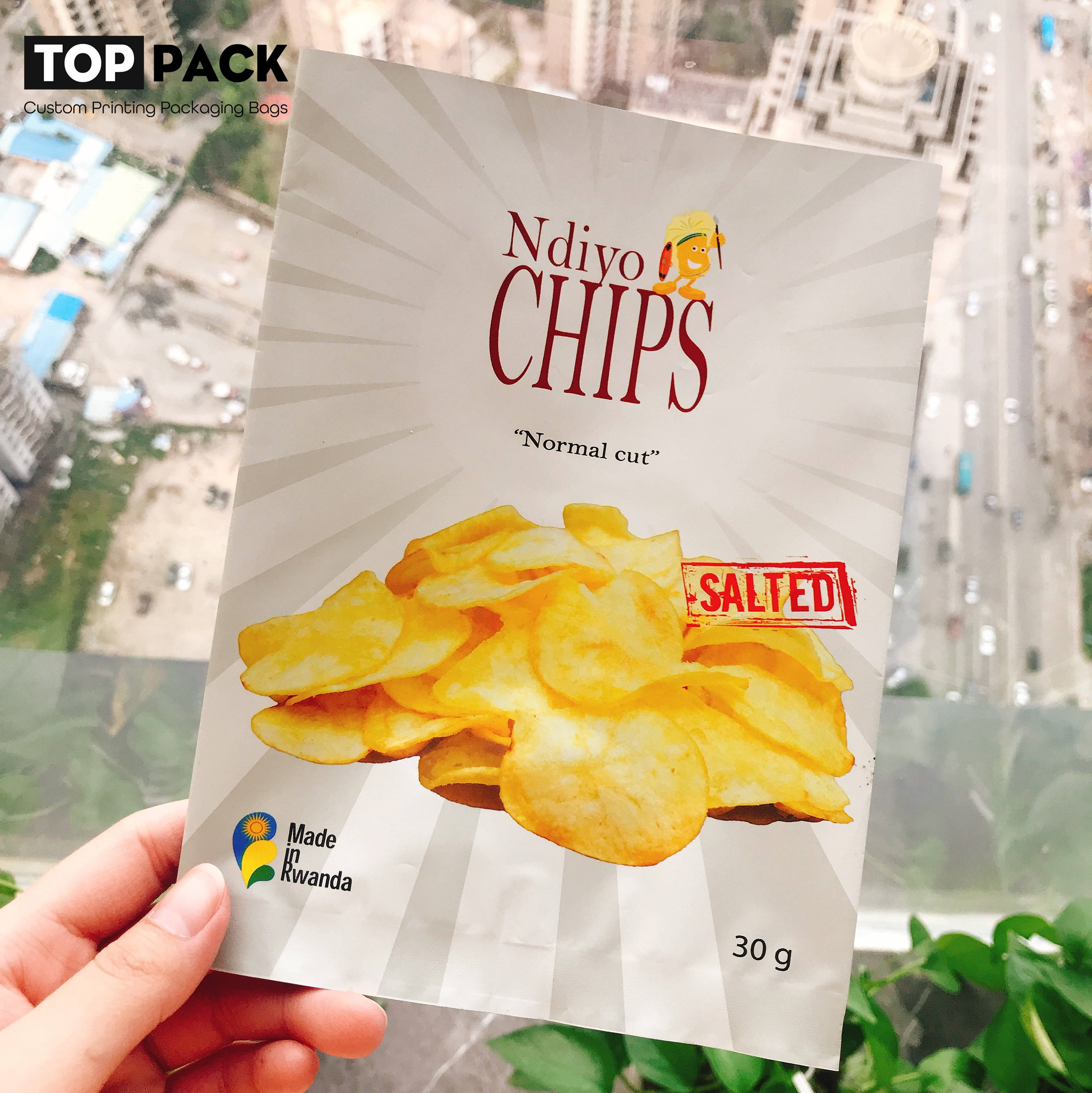 Custom 3 side seal bag aluminum foil potato chips packaging bag Featured Image