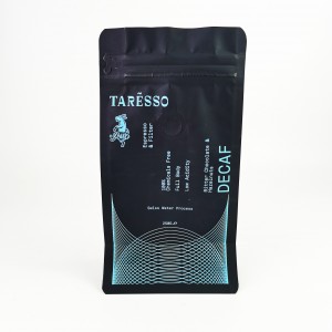 कस्टम कॉफी पैकेजिंग बैग वाल्व के साथ 8 साइड सील फ्लैट बॉटम कॉफी बैग