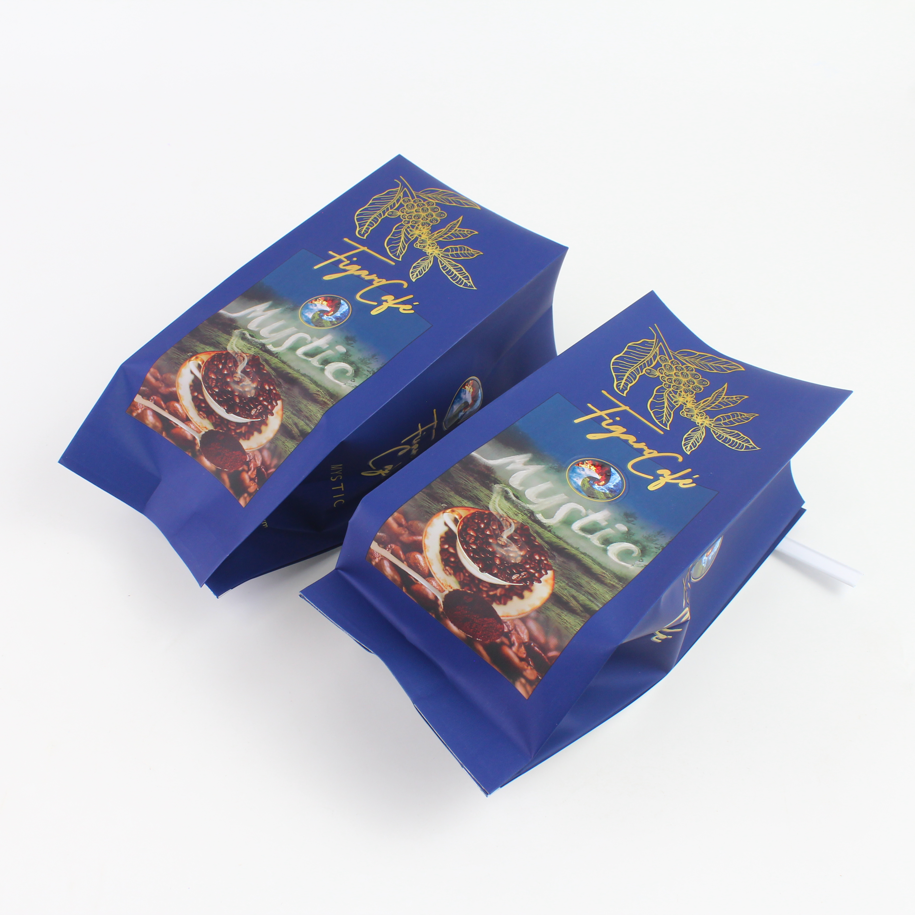 Custom Printed 8 Side Seal Flat Bottom Coffee Bag with Valve Featured Image