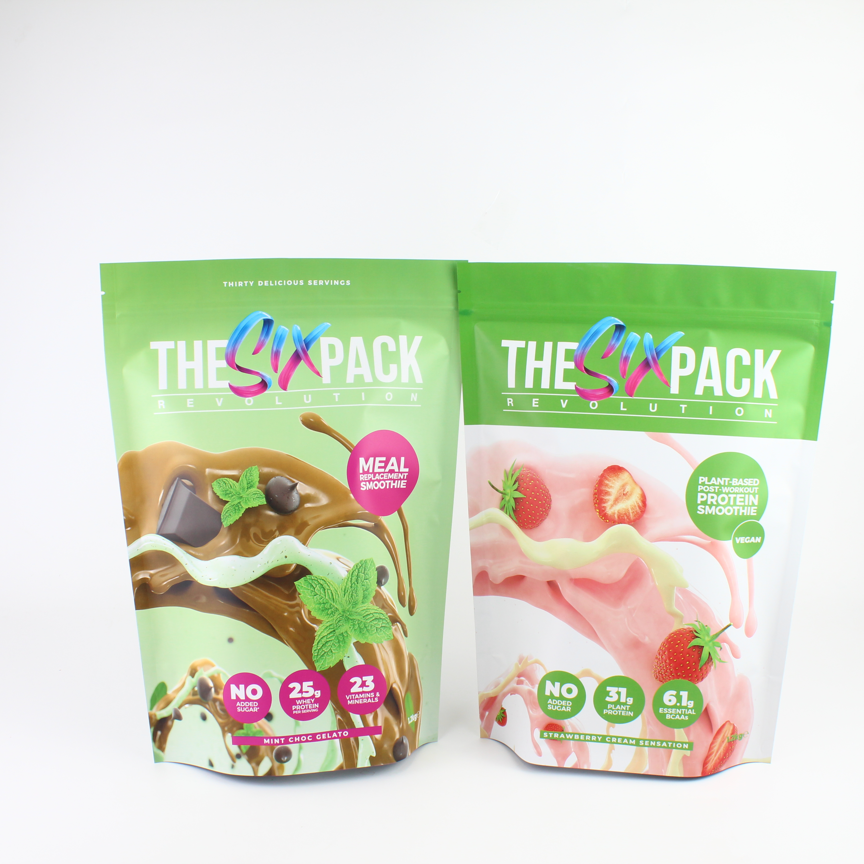 Custom Printed Protein Powder Packaging Stand Up Zipper Pouch Aluminium Foil Featured Image