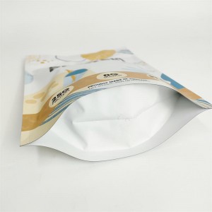 Custom printed plastic stand up protein powder packaging bag with ziplock