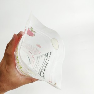 Custom Printed White PE Clear Plastic Stand up Zip Lock Pouch with Window for Snack Packaging