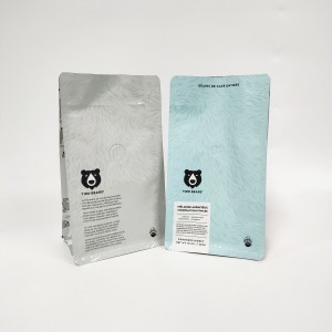 Custom Flat Bottom Packaging With Zipper Reusable Coffee Packaging