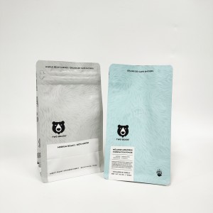 Embalagem inferior plana personalizada com embalagem de café reutilizável com zíper