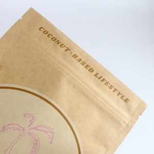Eco Friendly 100% Recyclable Custom Printed Kraft Stand Up Pouch Standing Ziplock Bags