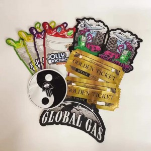 Digital Print Custom Shape Resableable Smell Proven Baggies 3.5g Candy Die Cut Mylar Bags